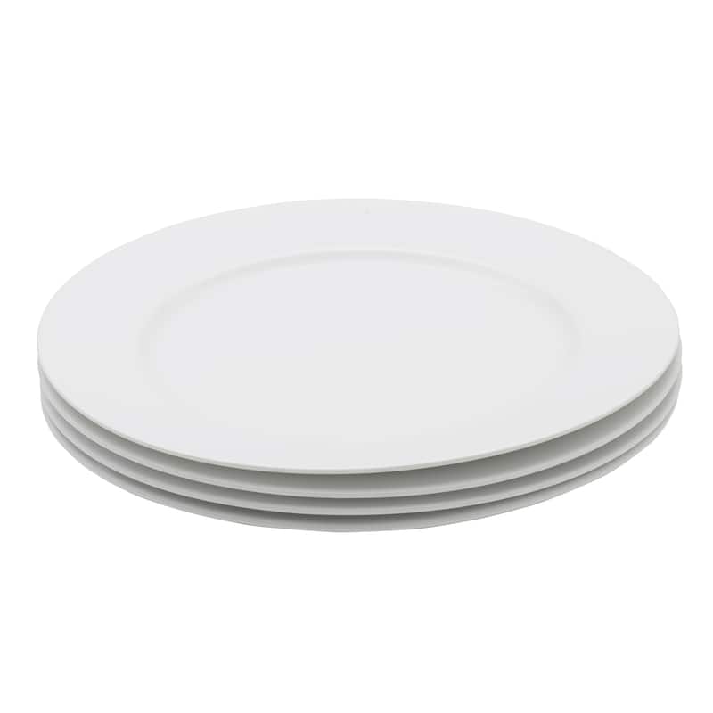 Everyday White Set of 4 Classic Rim Dinner Plate, 10.75 Inch - 10.75 Inch