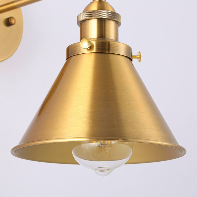 1-Light Modern Industrial Gold Brass Wall Swing Arm Lamp Wall Sconce