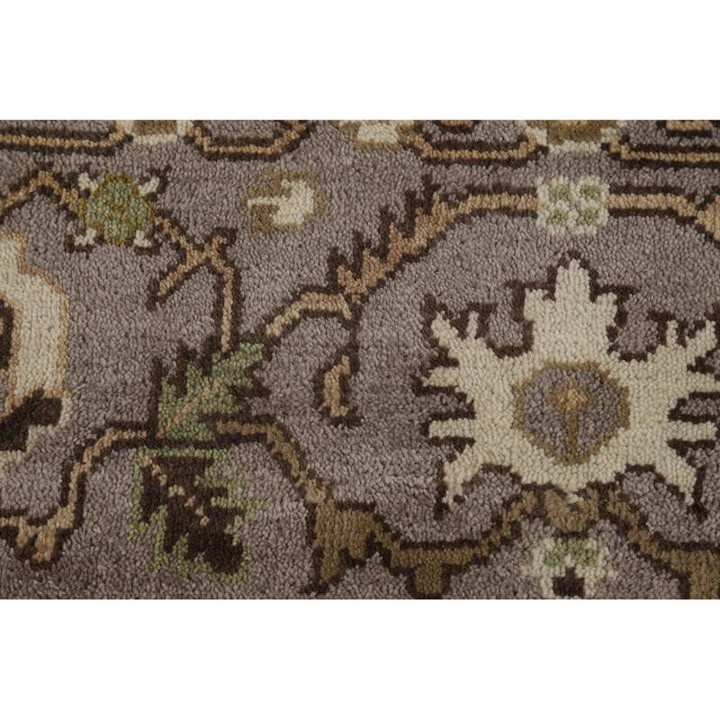 Muted Oushak Indian Area Rug Hand-Knotted Wool Carpet - 9'3"x 11'10"