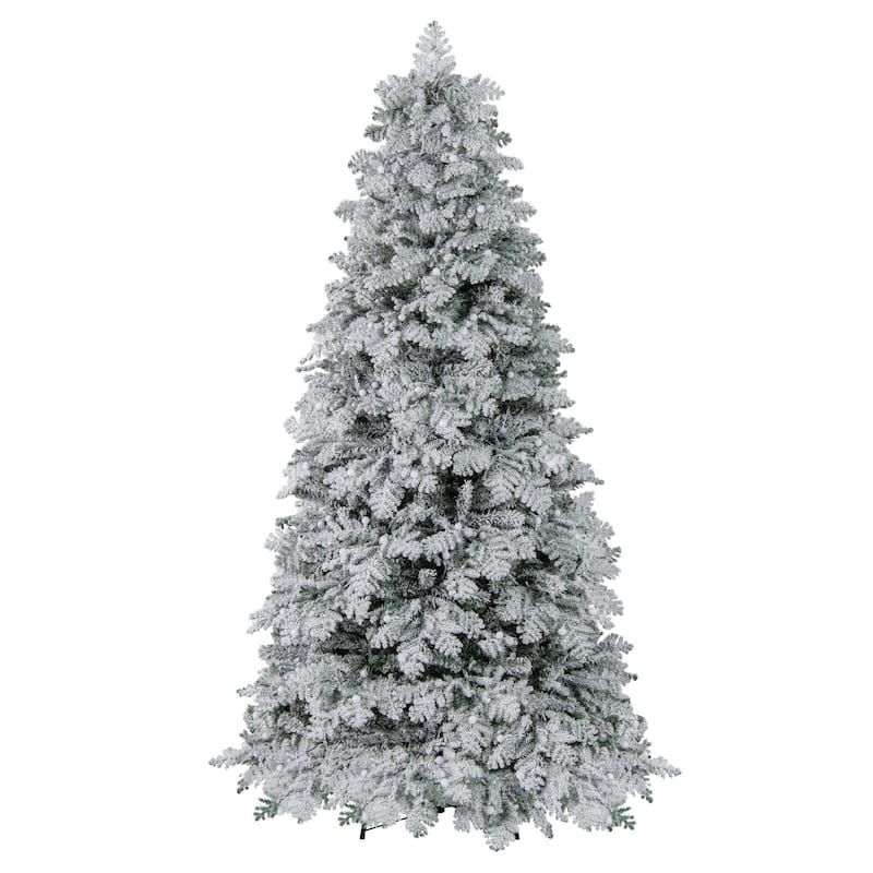 Costway 6/7 FT Artificial Snow-flocked Christmas Tree with 130 Balls, - See Details
