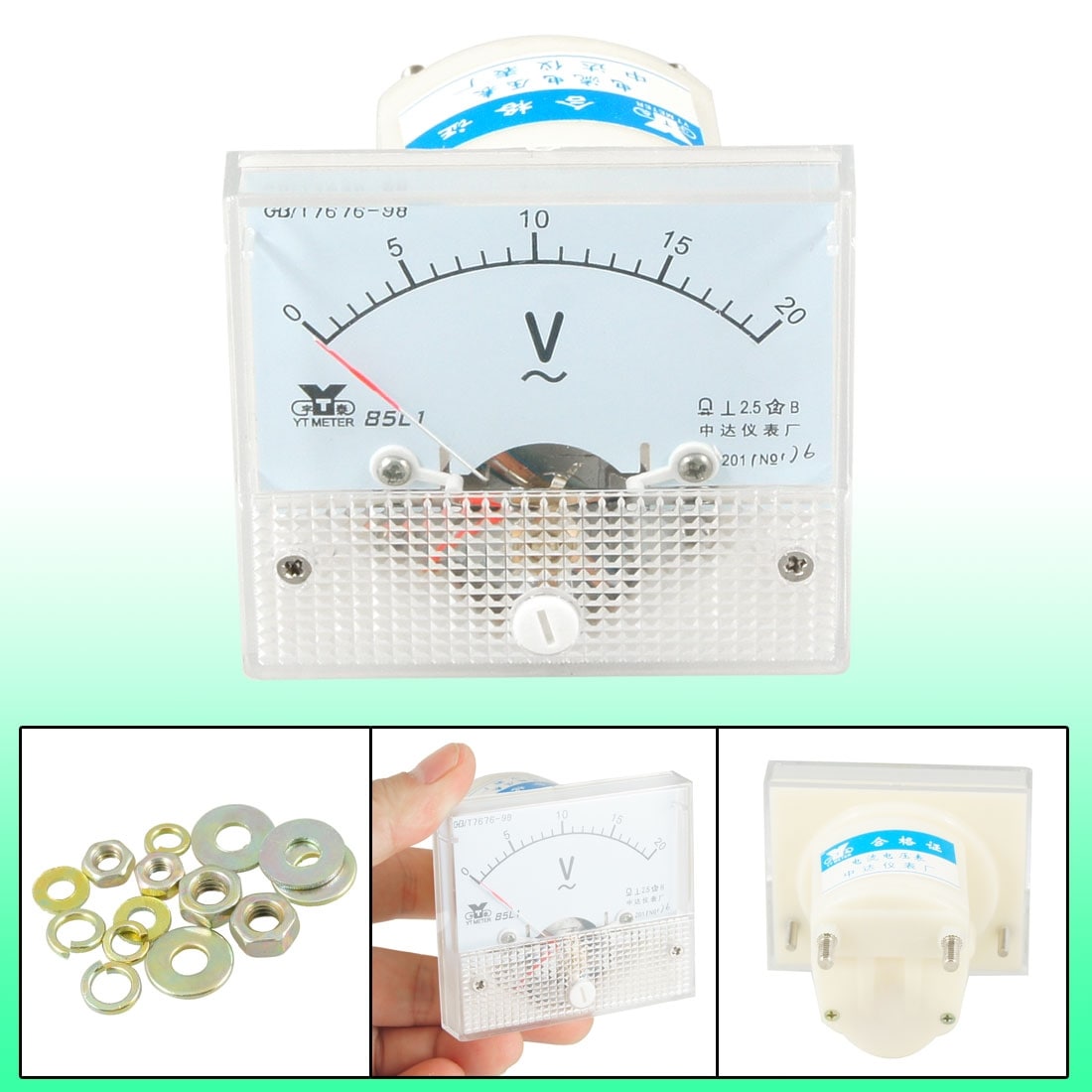 Sourcingmap Square Panel Mounting Moving Vane 0-20A AC Analog Ammeter 72mm X 72mm - View #5