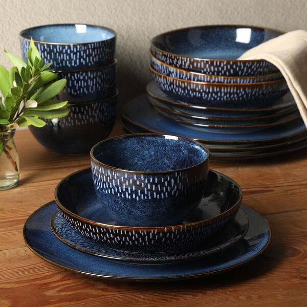 Gibson Elite Matisse 16-Piece Dinnerware Set - Cobalt
