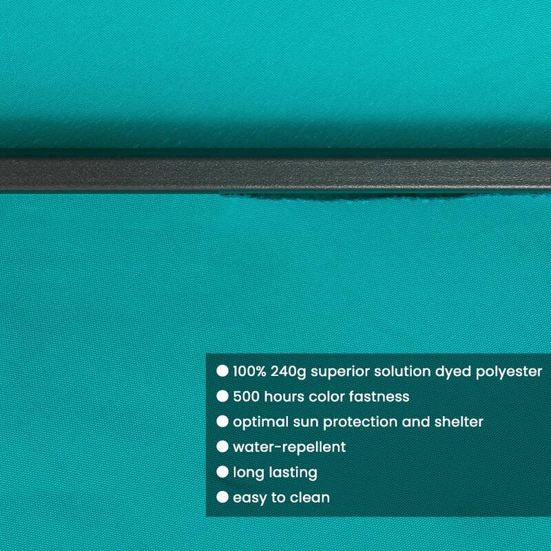 10 x 6.5 FT Rectangular Double Top Patio Market Umbrella with Tilt & Crank