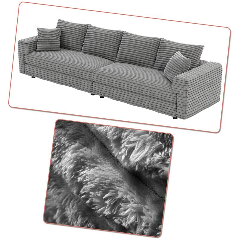Modern Corduroy Fabric Upholstered Sofa Couch