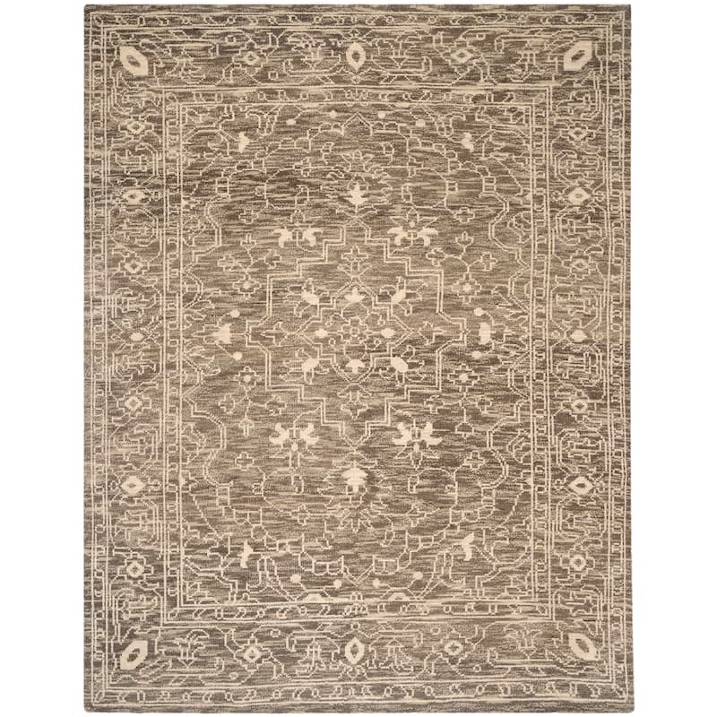 SAFAVIEH Hand-knotted Kenya Bobette Southwestern Tribal Wool Rug - 9' x 12' - Brown/Beige