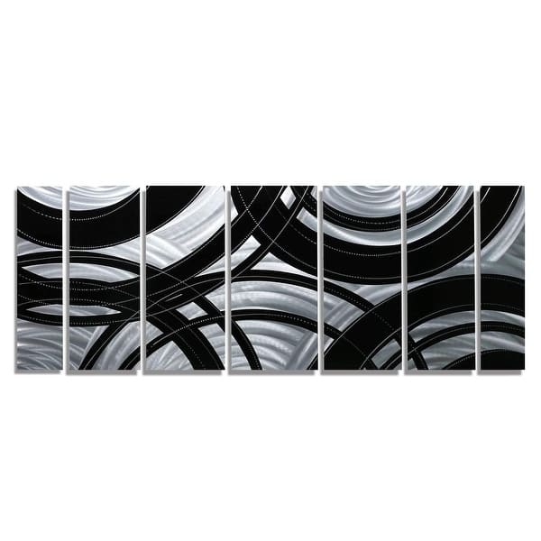 Statements2000 Abstract Modern Metal Wall Art Panels Silver Black Decor By Jon Allen Crossroads Overstock 12447212