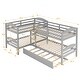 preview thumbnail 3 of 7, Contemporary Design Twin Size L-Shaped Bunk bed with Trundle and Full-length Guardrail, 5 Beds in 1, Maximized space, Grey