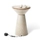 preview thumbnail 26 of 40, Glitzhome 27.5"H Two Birds Embossed Pedestal Ceramic LED Birdbath Fountain with Pump