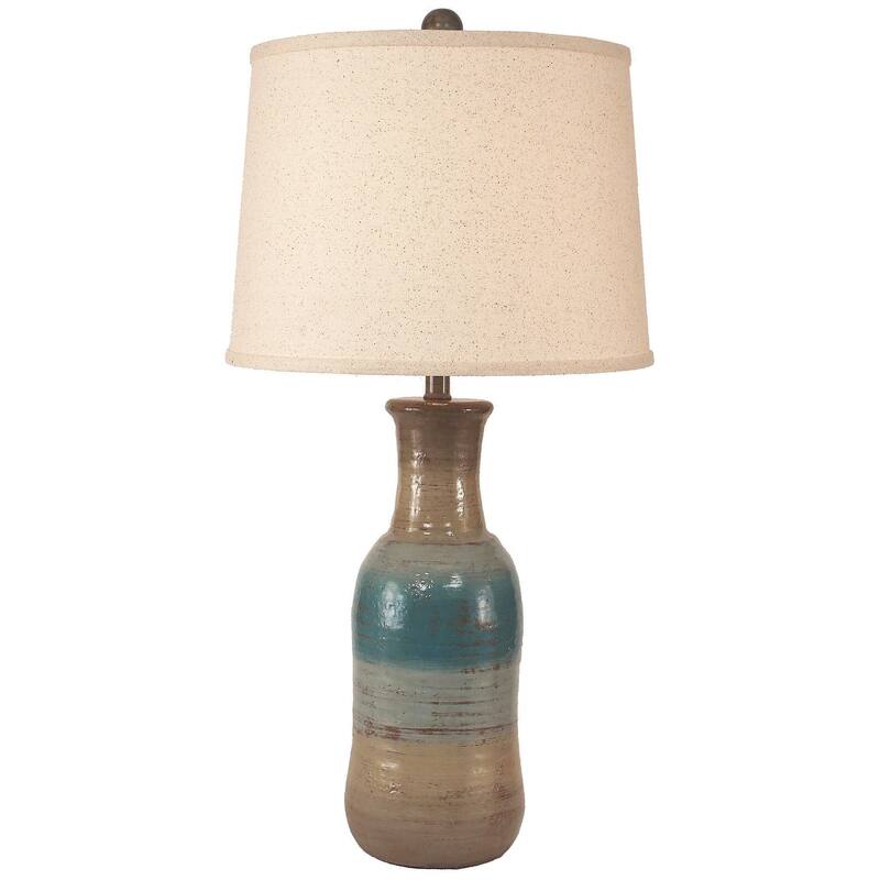 Coastal Faux Clay Jug Table Lamp - Surf