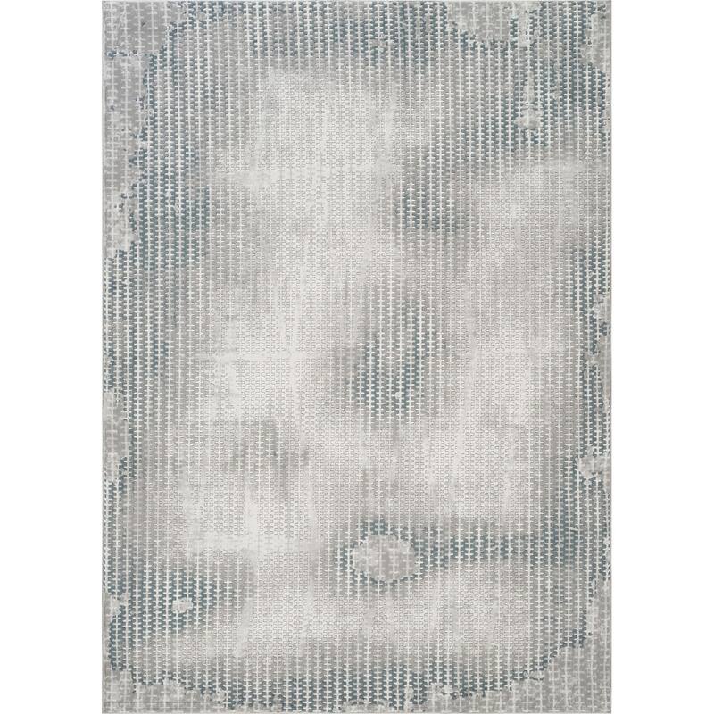 Gray 7 ft. 10 in. x 10 ft. 6 in. Luxury Area Rug, 0.43 Pile Height – Sophisticated Warmth for Any Room - 6' x 7' - Straw Stripe
