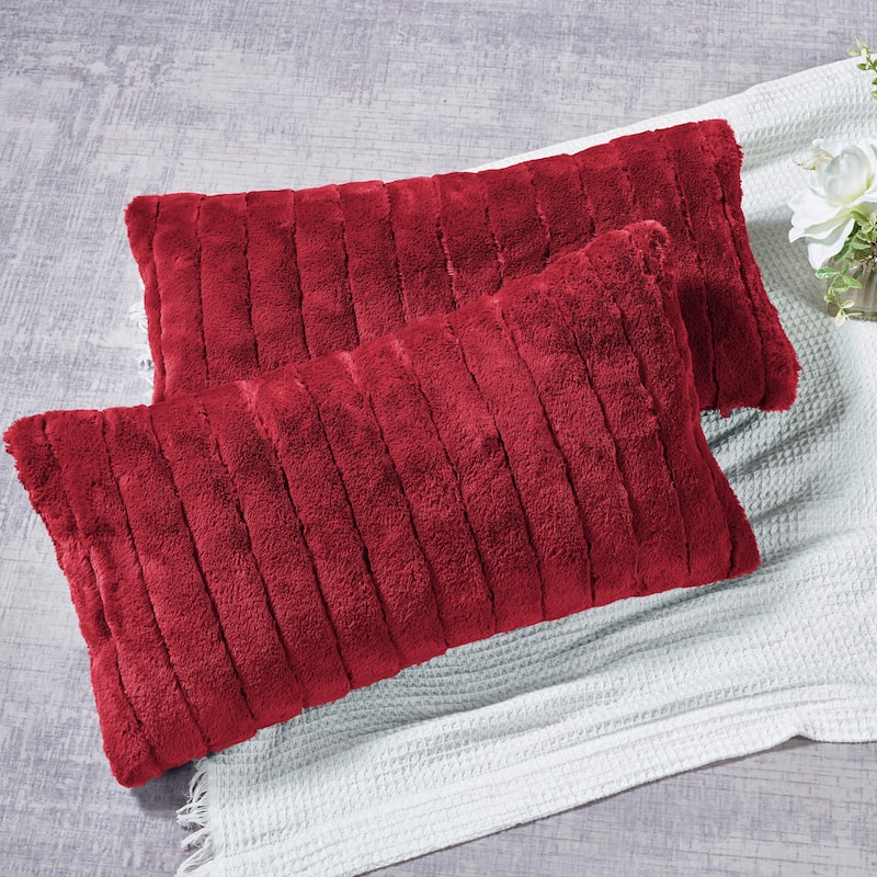 Serenta SuperMink Solid Color Throw Pillow Shell Cushion Cover Set