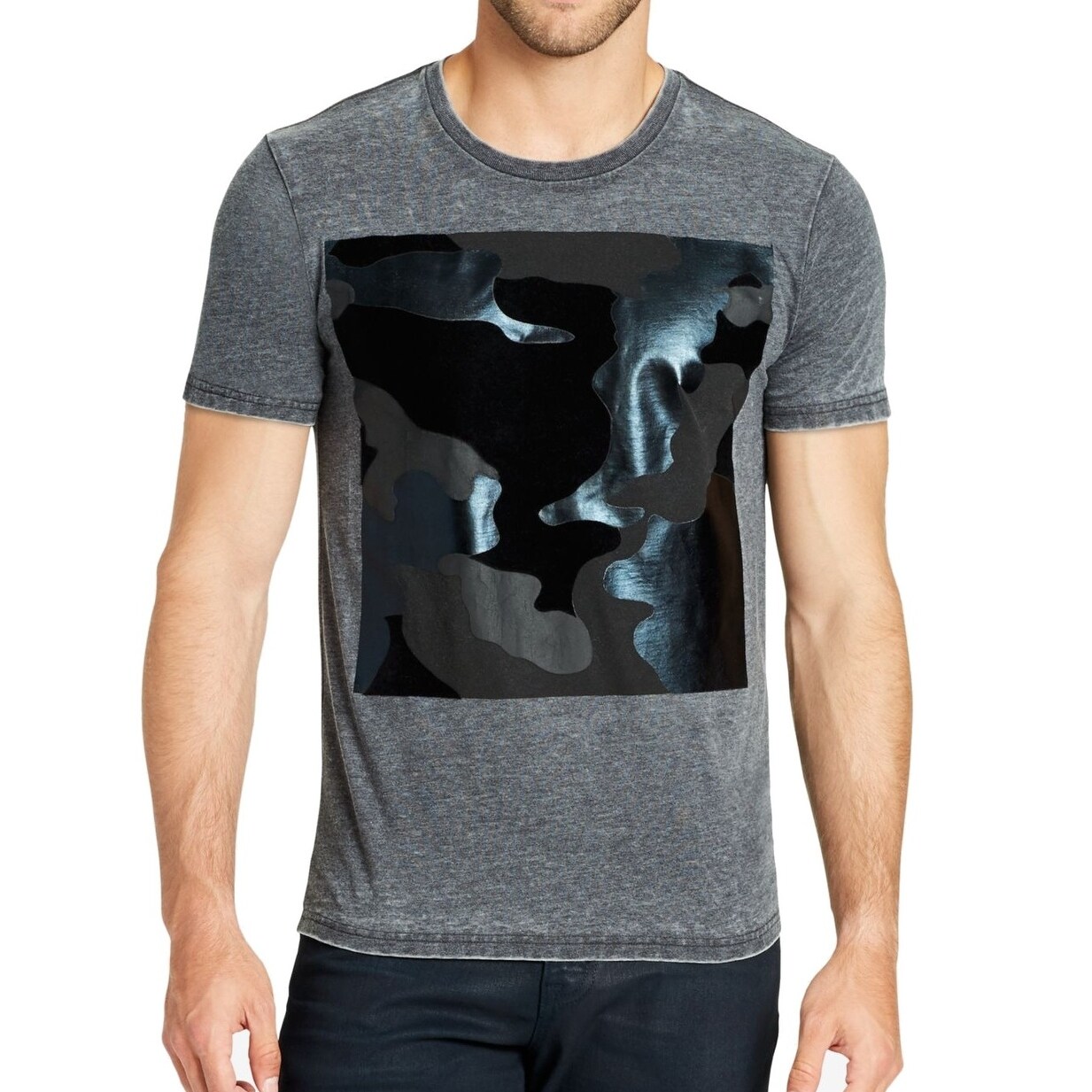 Shop William Rast Gray Men Size Large L Camo Velvet Border Coated T Shirt Overstock 27013082