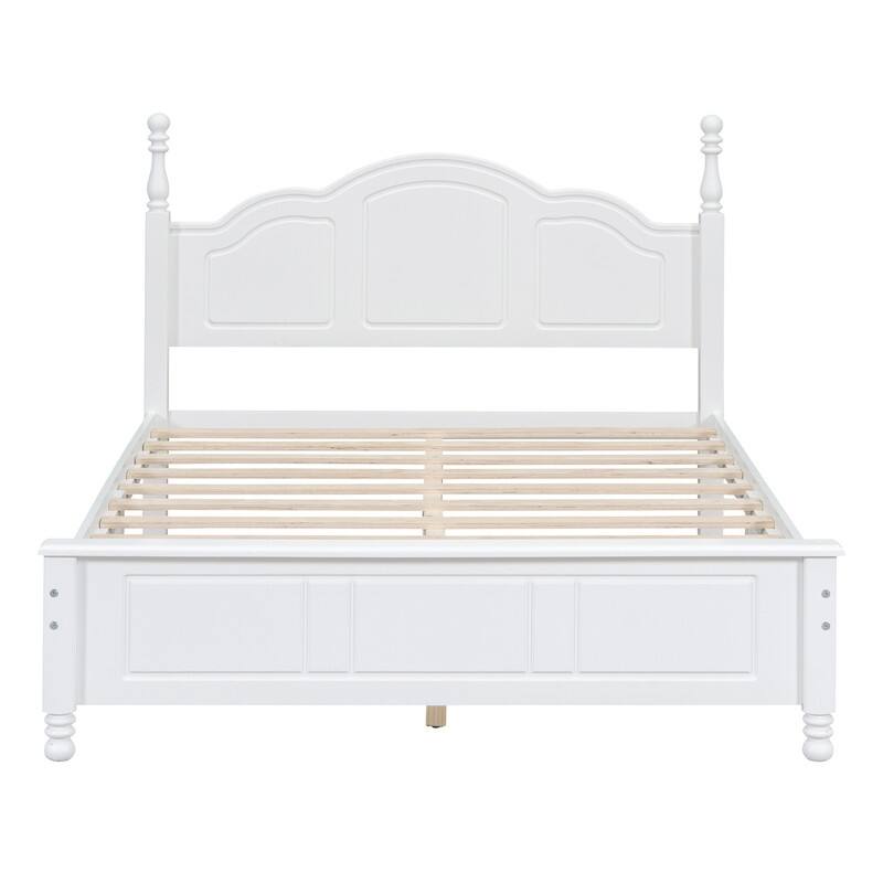 3PCS Retro Design Queen/Full Size Wood Platform Bed Set with 2 Nightstands