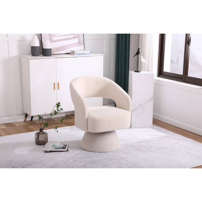 Swivel Round Barrel Accent Armchair for Living Room, Bedroom