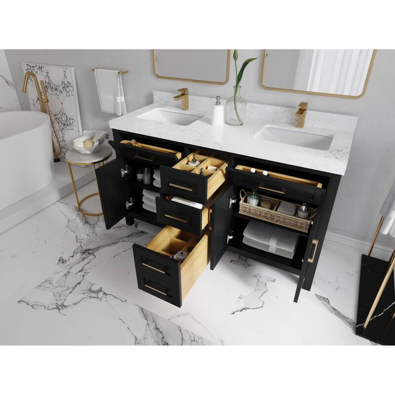 Willow Collections 60 in. W x 22 in. D Cambridge Double Sink Bathroom Vanity with Countertop