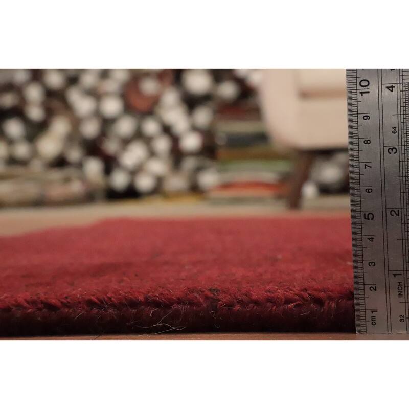 Hand Knotted Oriental 100% Wool Carpet Modern Solid Red Gabbeh Area Rug - 5' 11'' X 3' 8''