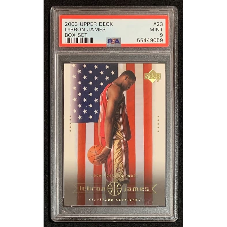 LeBron James 2003 Upper Deck Box Set Rookie Card RC #23 Graded PSA 9 - 8'6" x 11'6"