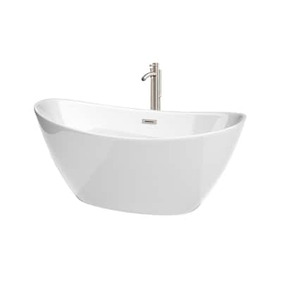 Wyndham Collection WCBTE652060-ATP Dorrit 60" Free Standing Acrylic