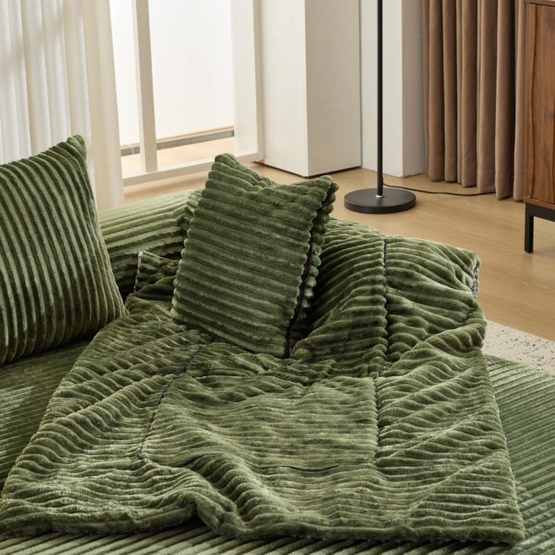 Modern King Size Convertible Sleeper Sofa Stackable Corduroy Sofa Bed