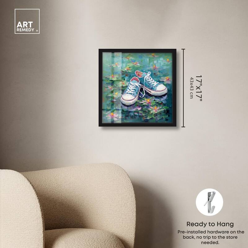 Lily Pad Sneakers II Shadowbox by Art Remedy