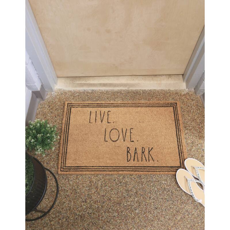 Rae Dunn Eviromentally Friendly Pet Themed Coir Welcome Mat - 24" x 36"