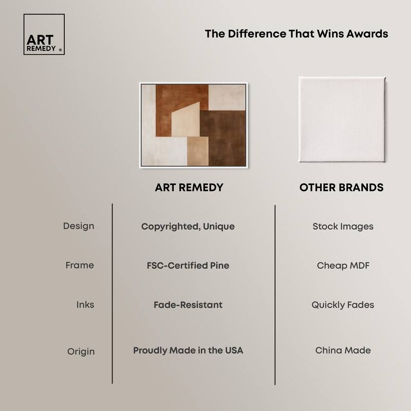 Cream and Brown Panels I Canvas by Art Remedy