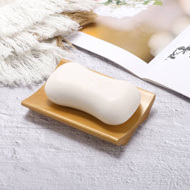 Portable Square Soap Dish for Bathroom for Kitchen 4.29"x2.99"x0.79" Brown 1 Pc