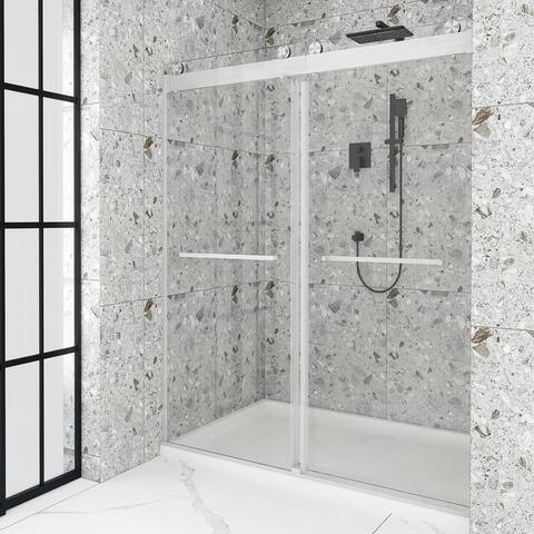 60"/72" Double Sliding Frameless Shower Door with Buffer