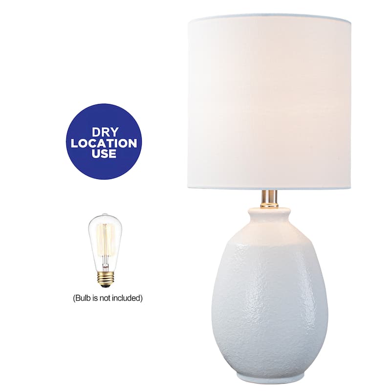 C Cattleya 19in Ceramic Table Lamp with Fabric Linen Shade