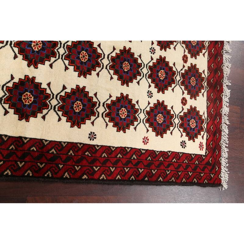Traditional Geometric Balouch Persian Area Rug Wool Hand-knotted - 3'5" x 6'1"