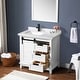 preview thumbnail 6 of 15, OVE Decors Edenderry 36 in. Vanity White Finish Black Hardware Power Bar