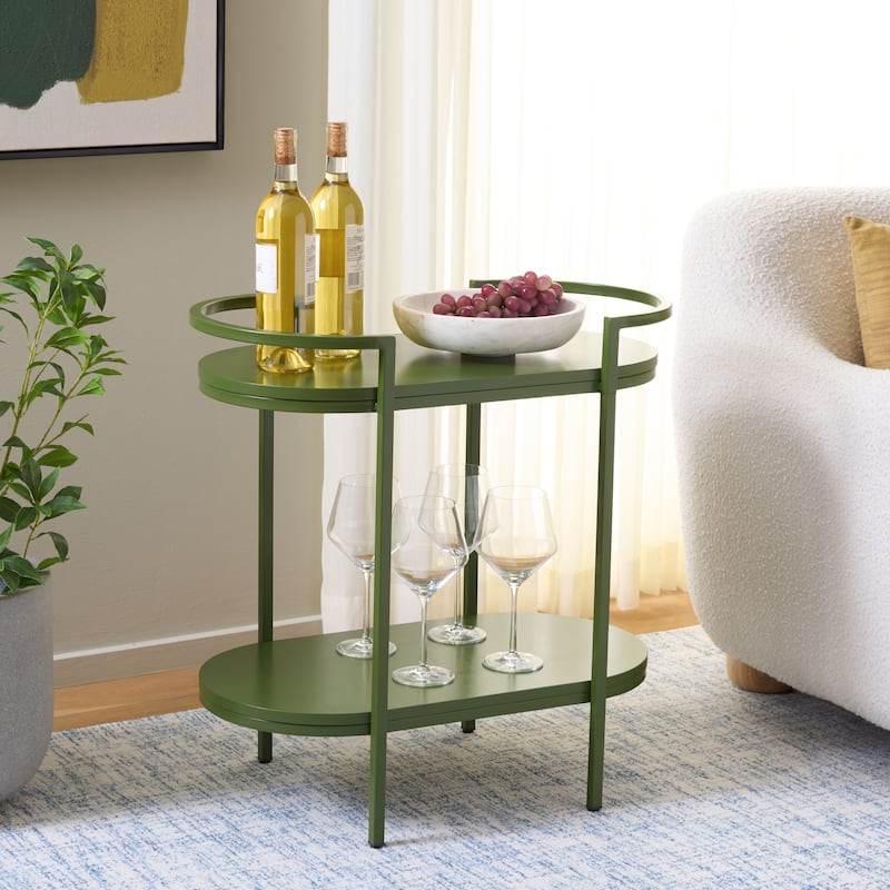 SAFAVIEH Home Inessa 2 Tier Bar Cart - 26"W x 14"D x 26"H