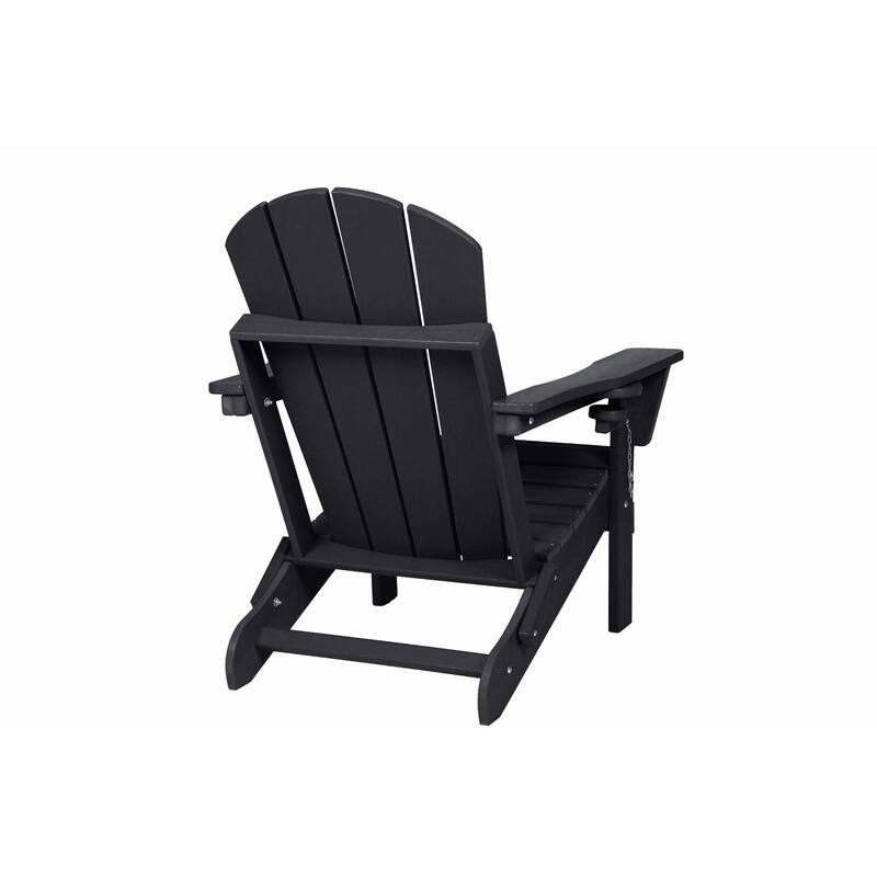 Weather-Resistant Adirondack Chair with Cup Holder & Folding Design