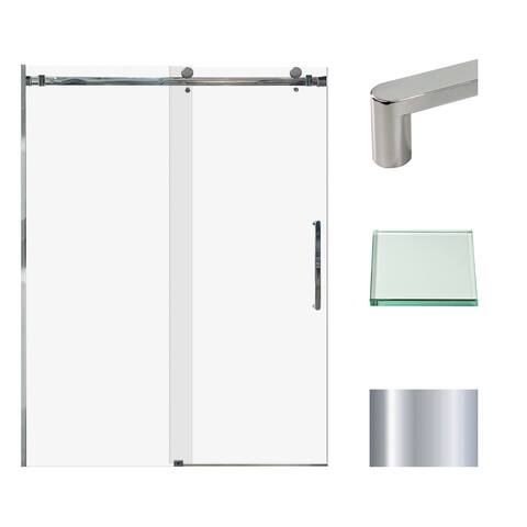 Miles 59 in. W x 76 in. H Sliding Frameless Barn Shower Door with Fixed Panel with Clear Glass - 56-59-in W x 76-in H