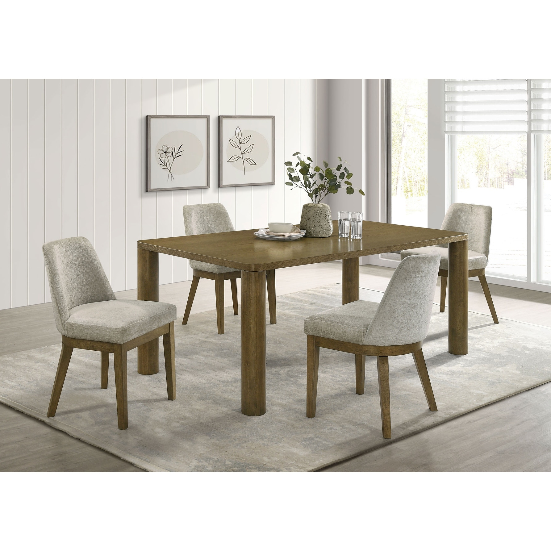 Castlewood 71-inch Rectangular Dining Set Brown Oak
