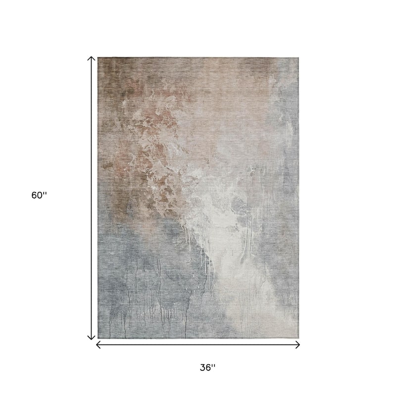 HomeRoots Abstract Transitional Rectangle Outdoor Rug