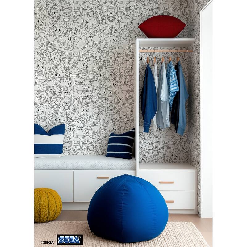 RoomMates Sonic The Hedgehog Line Art Peel and Stick Wallpaper