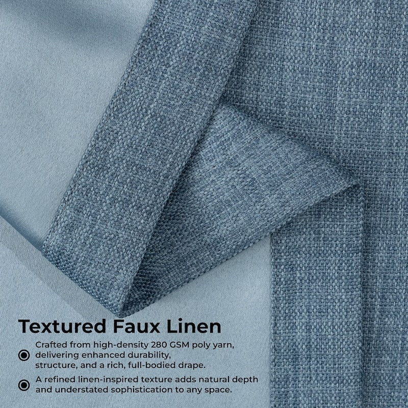 Exclusive Fabrics Textured Faux Linen Extra Wide Curtains Rod Pocket Single Panel (1 Panel)