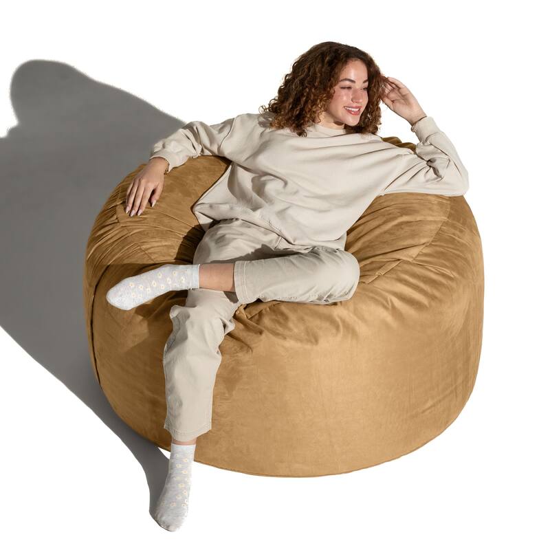 Jaxx Basics 4 Foot Large Adult Bean Bag Chair, Oversized with Filler