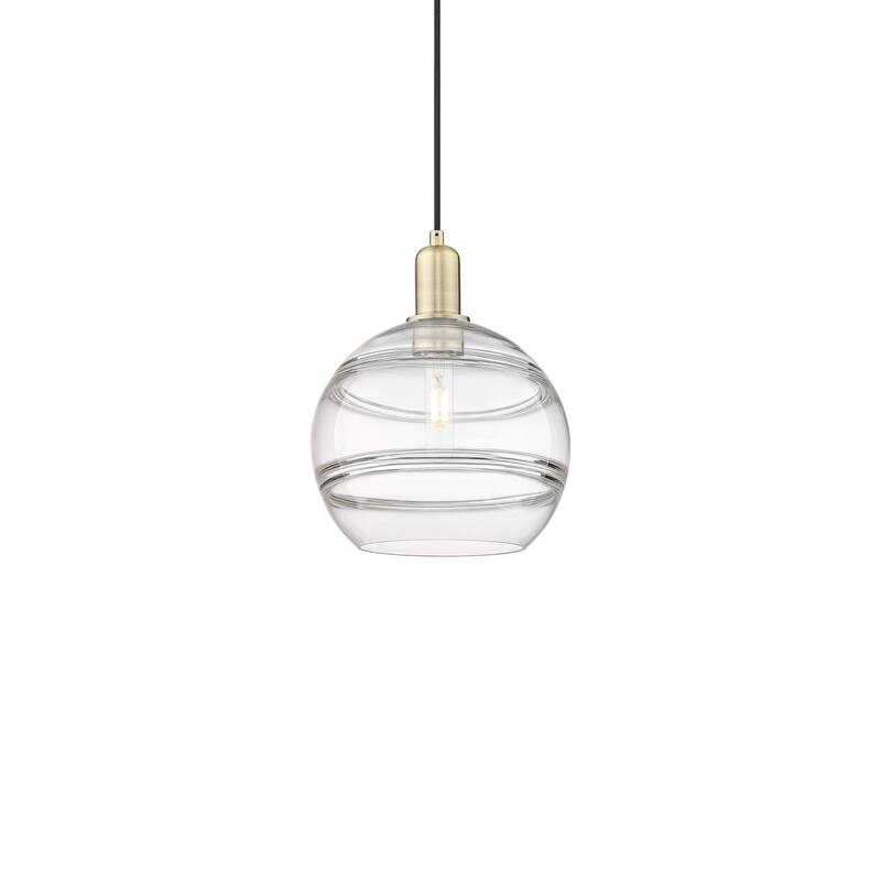 Innovations Lighting 716-1P-13-10 Rochester Pendant Rochester 10" Wide - Antique Brass / Clear