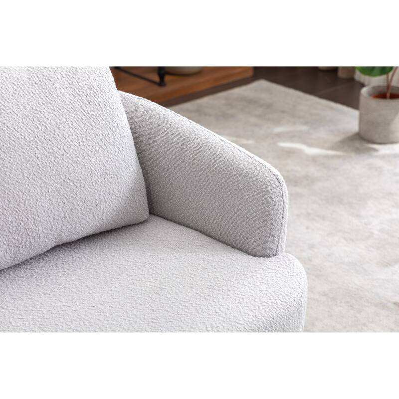 30.3" Swivel Accent Chair with Wood Base