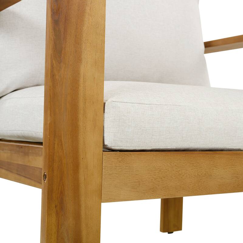 Christopher Knight Home - Mason Outdoor Patio Chair Set with Cushions and Acacia Wood Frame