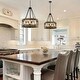 preview thumbnail 2 of 7, Farmhouse 5-Light Wood Drum Chandelier for Dining Room Kitchen Island