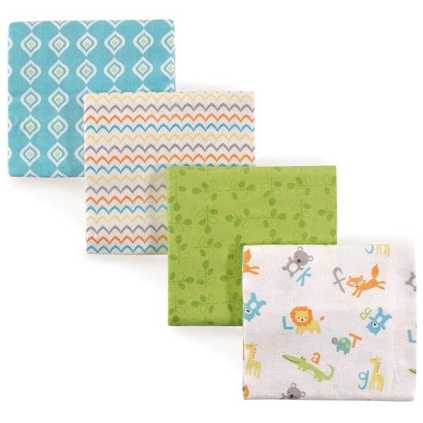 slide 1 of 1, Luvable Friends Baby Cotton Flannel Receiving Blankets, Abc 4-Pack, One Size - Abc 4-Pack - One Size Abc 4-Pack - One Size