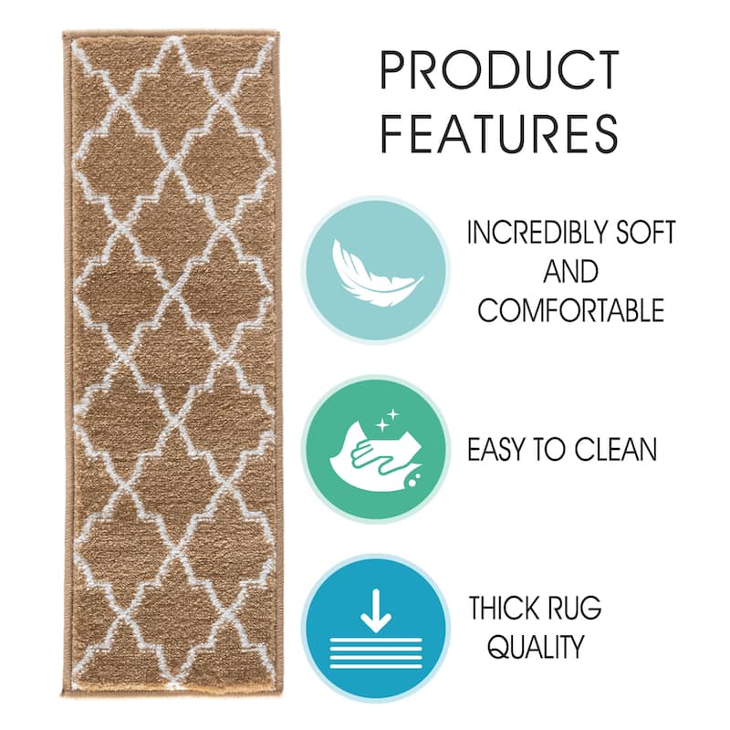 SUSSEXHOME Geometric Stair Treads with Easy to Install Double Adhesive Tape 9" x 28"
