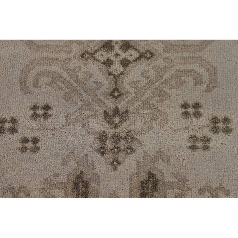 Geometric Oushak Indian Area Rug Handmade Wool Carpet - 7'11"x 9'9"