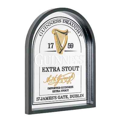 American Art Decor Guiness Printed Framed Mirror, 14.5" H x 11.5" L