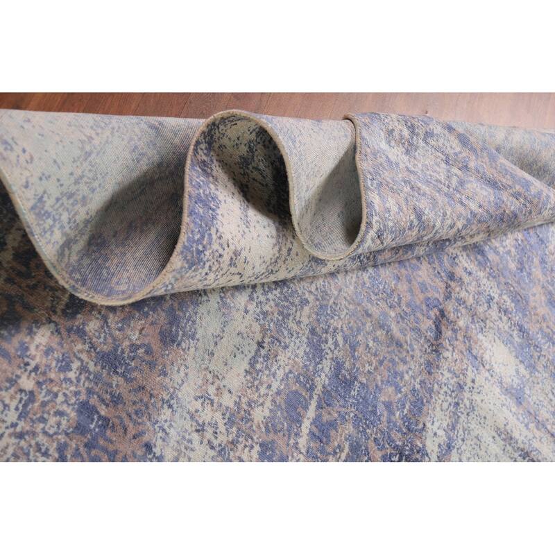 All-Over Abstract Contemporary Area Rug Handmade Wool Carpet - 8'11"x 11'11"