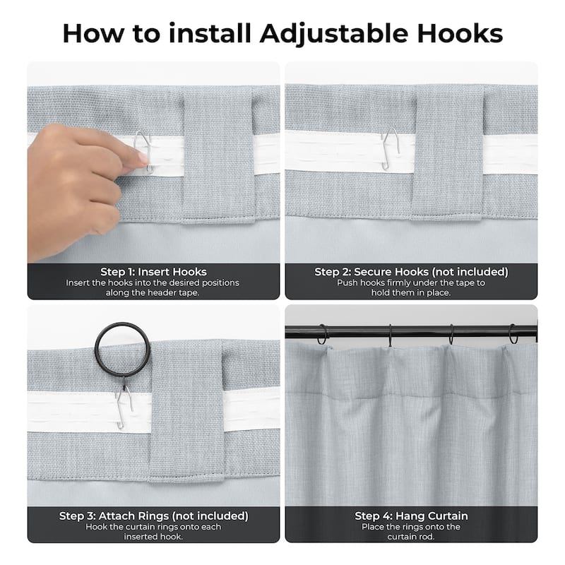 Exclusive Fabrics Textured Faux Linen Extra Wide Curtains Rod Pocket Single Panel (1 Panel)