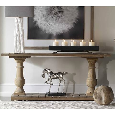 Uttermost Stratford Rustic Farmhouse 71" Entry Console Sofa Table - - Natural Wood